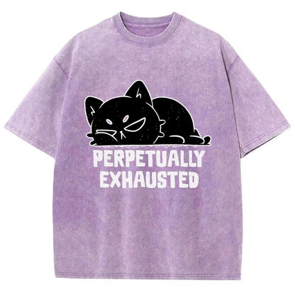 Perpetually Exhausted Cat Vintage Distressed T-shirt