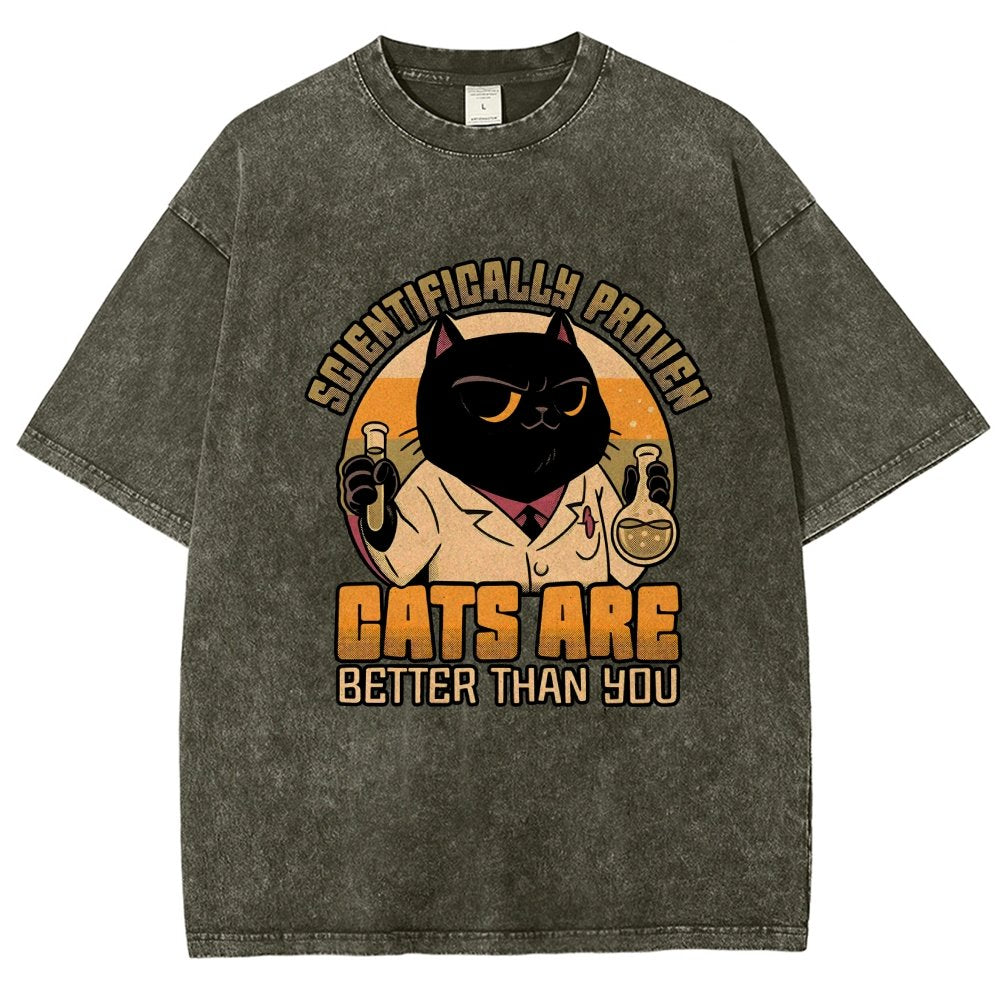 Cats Are Better Vintage Distressed T-shirt
