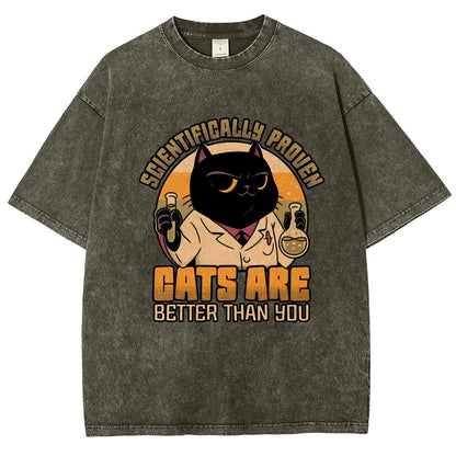Cats Are Better Vintage Distressed T-shirt