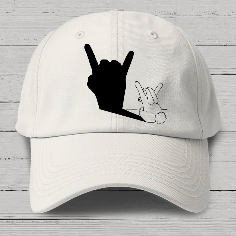 Rabbit Rock and Roll Hand Shadow Meme Style Unisex Gamer Movie Music Hat