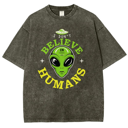 I Don't Believe in Humans Vintage Distressed T-shirt