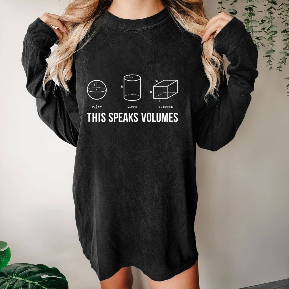 This Speaks Volumes Geometry Washed Long Sleeve Tee