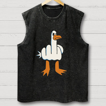 Rude Seagull Design Funny Vintage Distressed Washed Tank