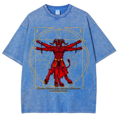 Vitruvian Krampus Vintage Distressed T-shirt