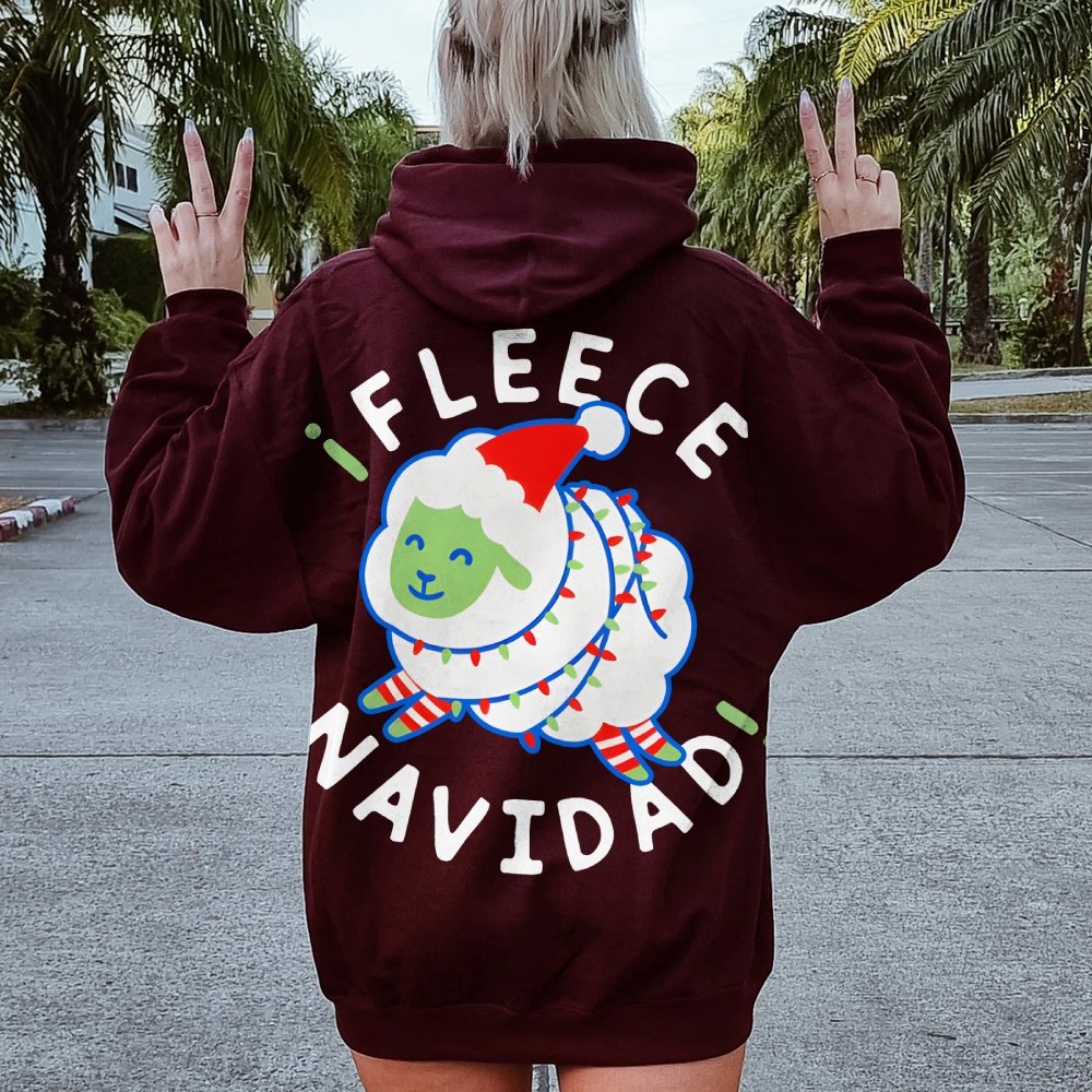 iFleece Navidad! Printed Back Cotton Hoodie