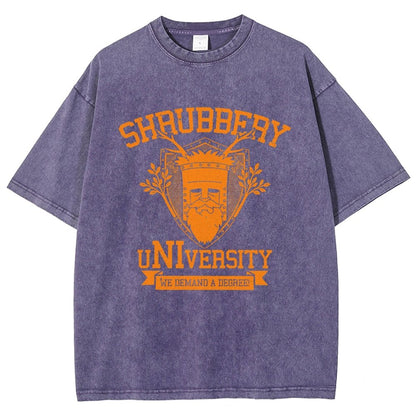 Shrubbery University Vintage Distressed T-shirt