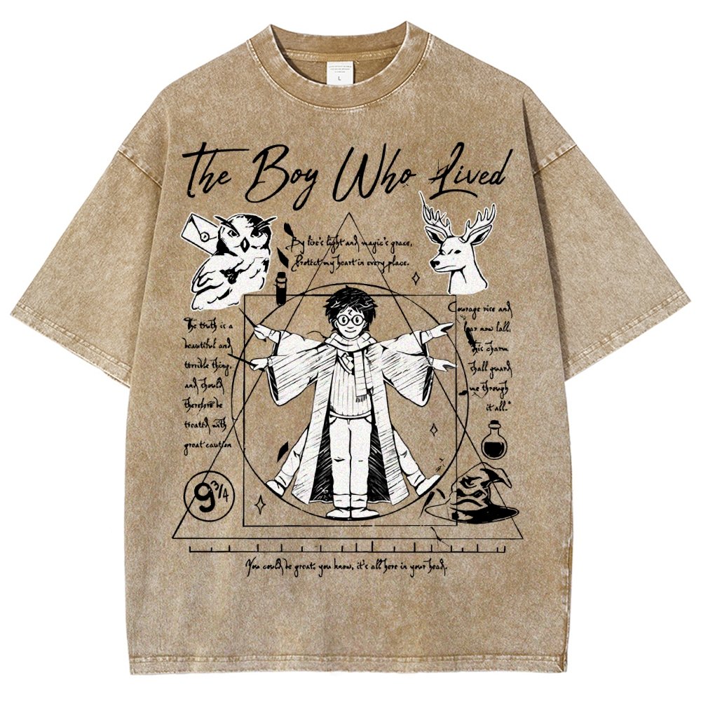Vitruvian Wizard Vintage Distressed T-shirt