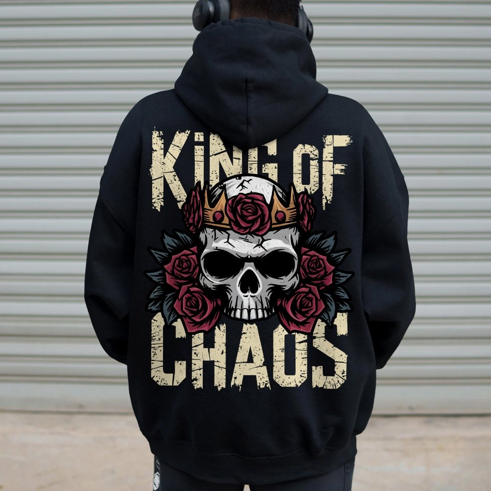 King Of Chaos Printed Back Cotton Hoodie