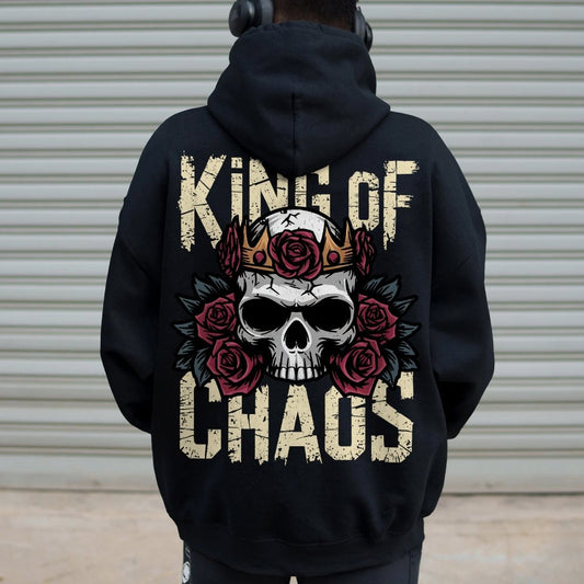 King Of Chaos Printed Back Cotton Hoodie