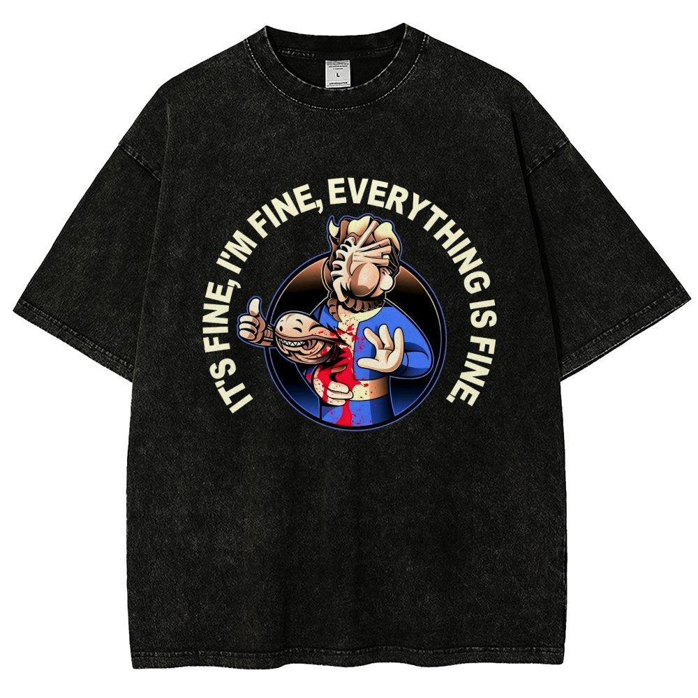 I'M Fine Everything Is Fine Vintage Distressed T-shirt