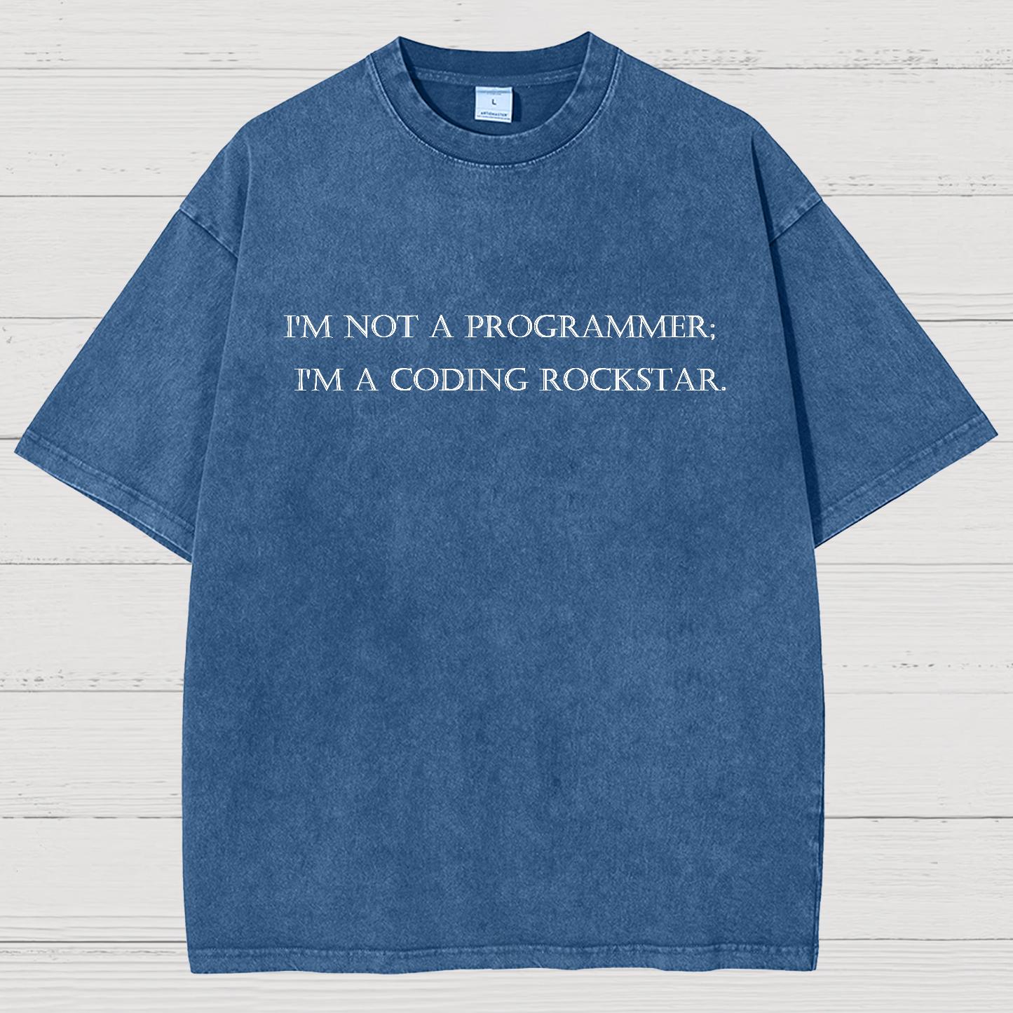 I'm Not A Programmer I'm A Coding Rockstar Nerd Vintage Distressed T-shirt