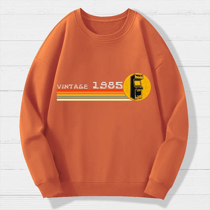 1985 Video Game Vintage Retro Arcade Classically Trained 80s Geek Cotton Sweatshirt