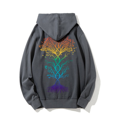 DNA Tree Of Life Science Printed Back Unisex Cotton Hoodie