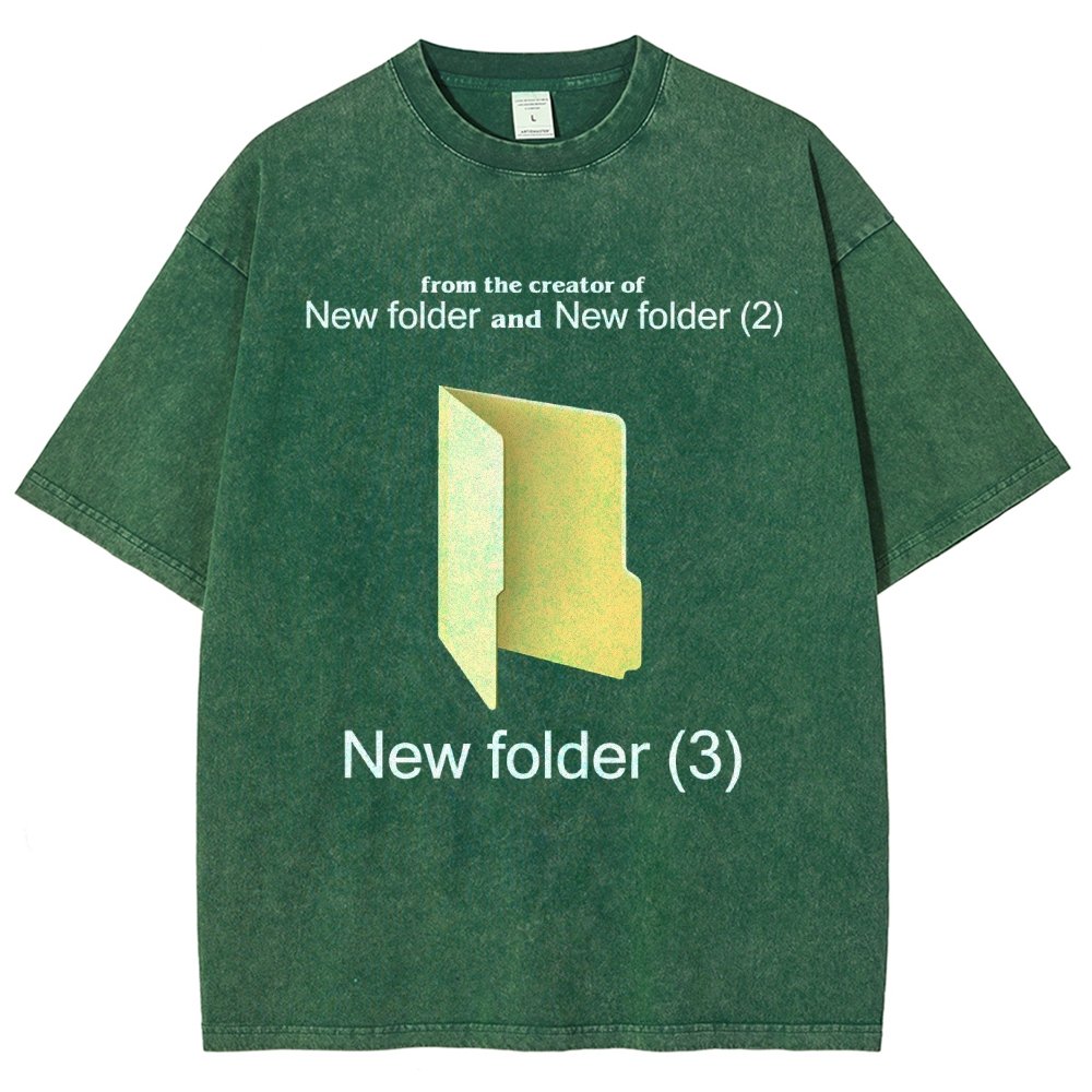 Humorous Internet meme New Folder (3) Vintage Distressed T-shirt