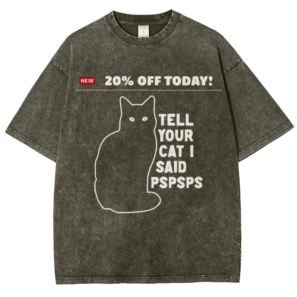 Tell Your Cat Vintage Distressed T-shirt