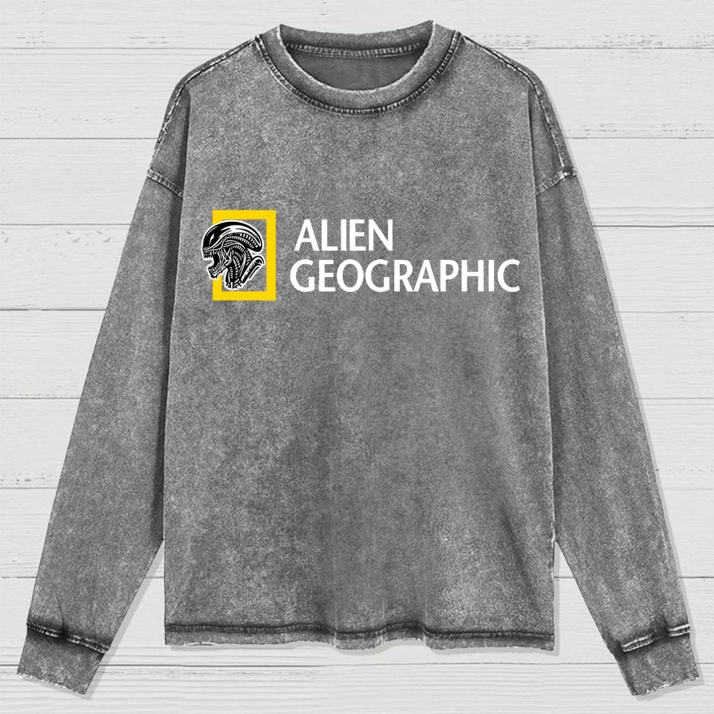 Mystery Geographic Washed Long Sleeve Tee