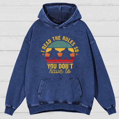 I Read The Rules So You Don't Have To ,Board Game Vintage Distressed Hoodie