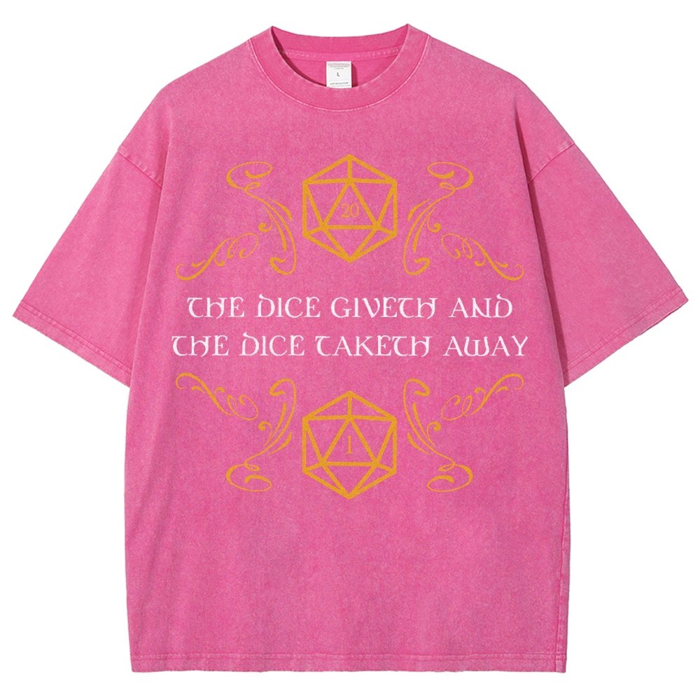 The Dice Giveth And Taketh Away Tabletop RPG Gaming Vintage Distressed T-shirt