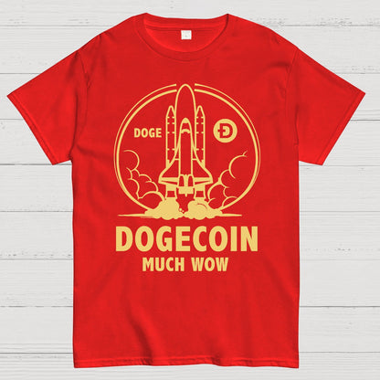 Dogecoin Rocket Ship Much Wow Meme Joke Funny Crypto Currency Elon Musk DOGE Geek T-Shirt