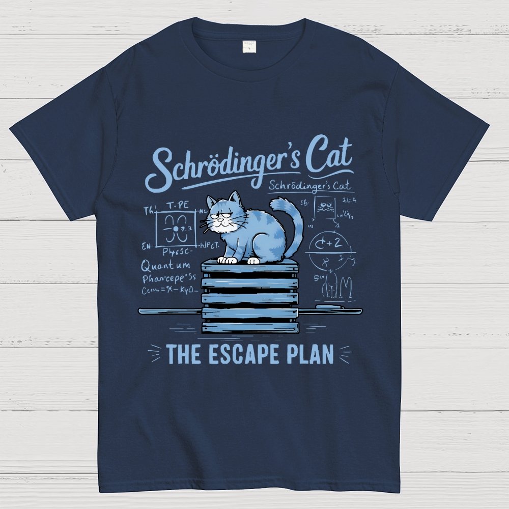 Schrödinger's Cat Of The Escape Plan Science Unisex Geek T-Shirt