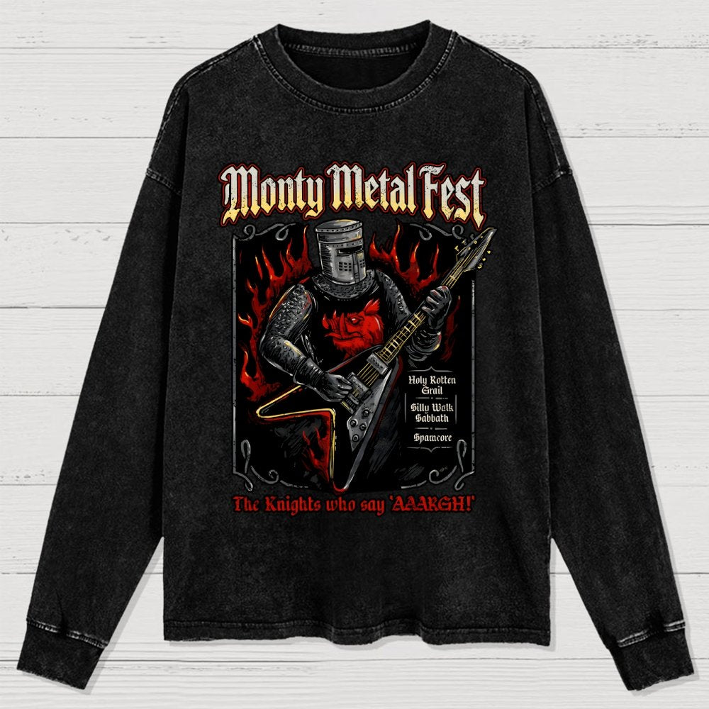 Monty Metal Fest Washed Long Sleeve Tee