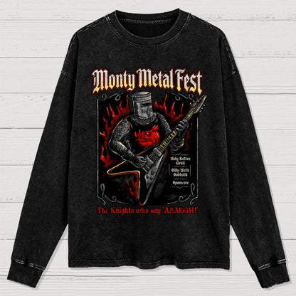 Monty Metal Fest Washed Long Sleeve Tee