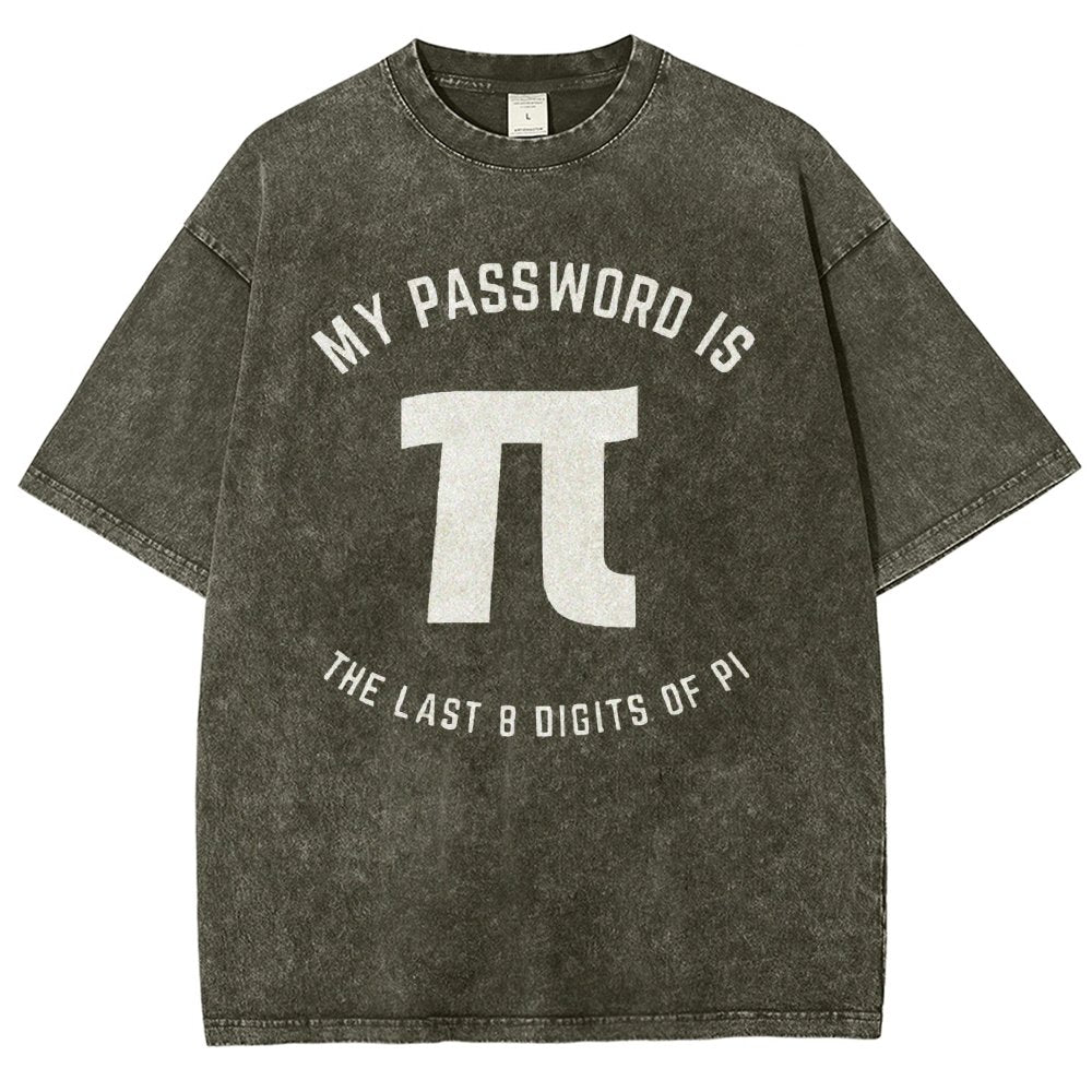 My Password Is The Last 8 Digits Of Pi Nerd Vintage Distressed T-shirt