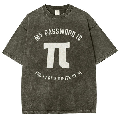 My Password Is The Last 8 Digits Of Pi Nerd Vintage Distressed T-shirt
