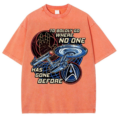 To Boldly Go Where Few Have Gone Before Vintage Distressed T-shirt