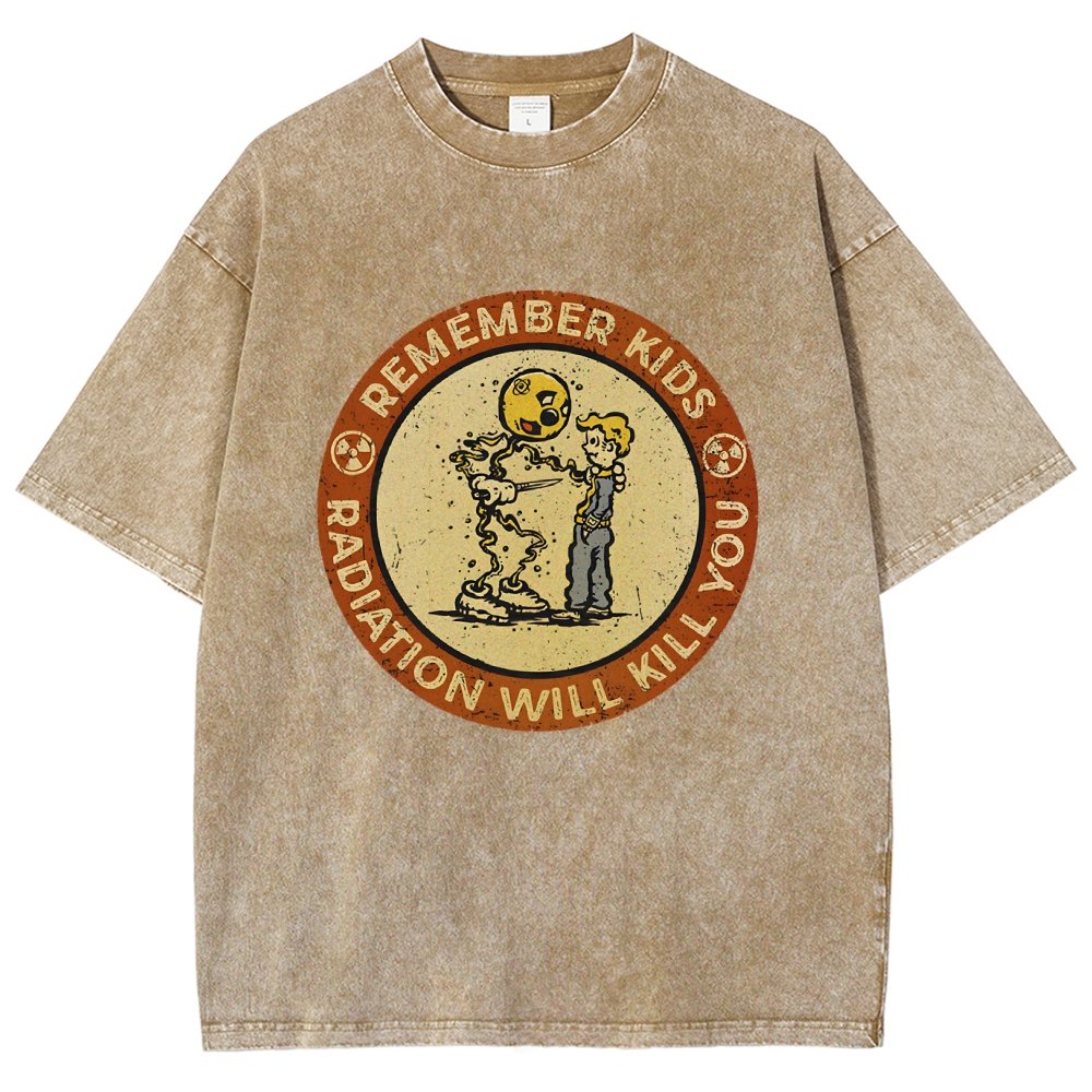 Vintage Radiation Warning Vintage Distressed T-shirt