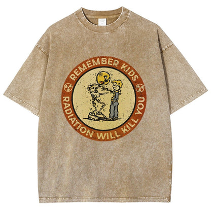 Vintage Radiation Warning Vintage Distressed T-shirt