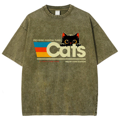 Retro Cats Vintage Distressed T-shirt