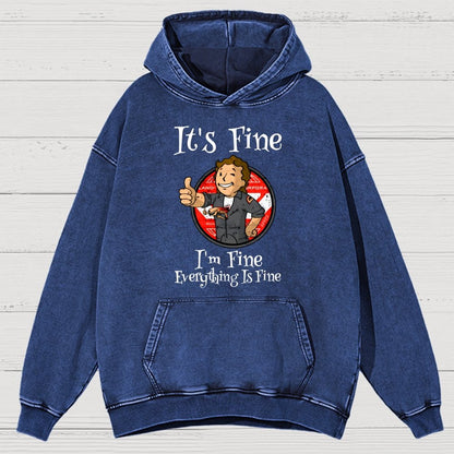 I'M Fine Everything Is Fine Vintage Distressed Hoodie