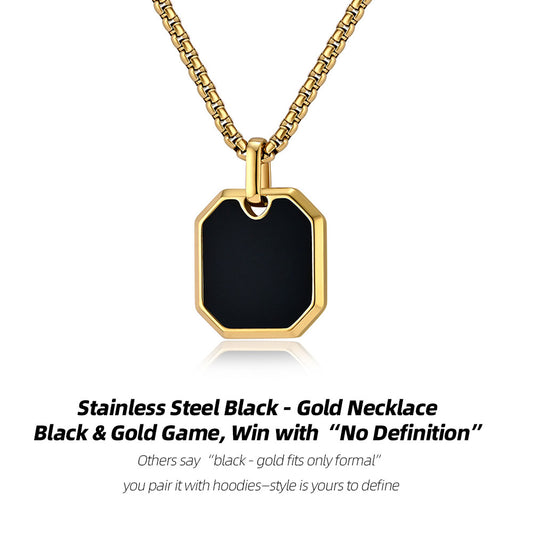 Stainless Steel Black Tag Necklace | One Necklace, Cure “Outfit Indecision”