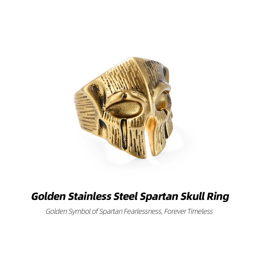 Stainless Steel Spartan Skull Ring-Wear Spartan Valor in Timeless Steel