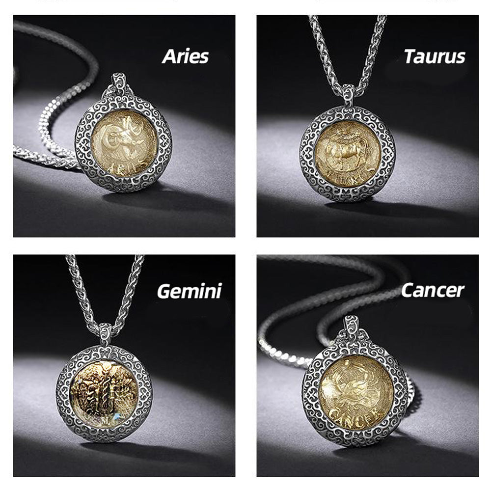 12 Zodiac Signs Stainless Steel Necklace