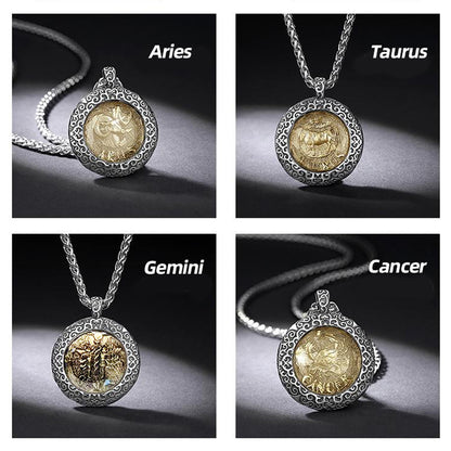 12 Zodiac Signs Stainless Steel Necklace