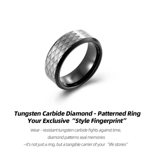Tungsten Carbide Diamond - Patterned Ring | Your Exclusive “Style Fingerprint”