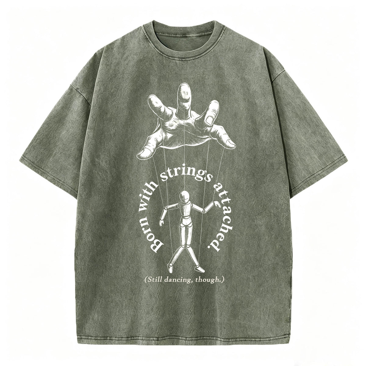 Born With Strings Attached — Funny Dark Humor T-Shirt
