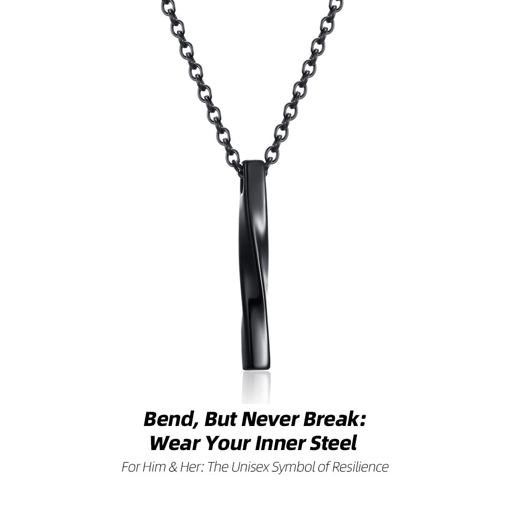 Premium Steel Necklace — The Unbreakable Curve: Your Gender-Free Armor