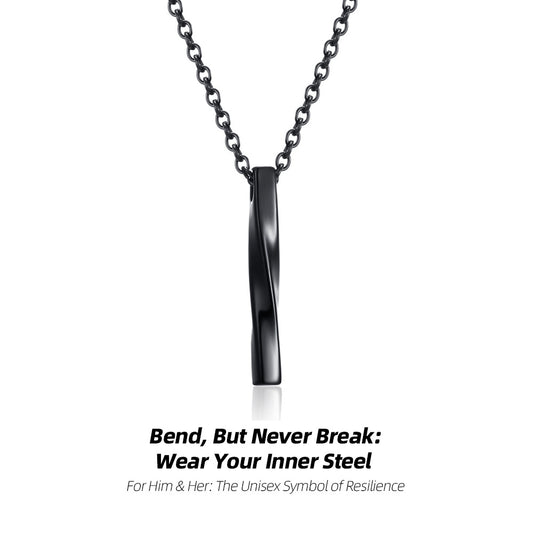 Premium Steel Necklace — The Unbreakable Curve: Your Gender-Free Armor