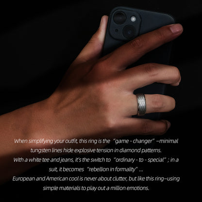 Tungsten Carbide Diamond - Patterned Ring | Your Exclusive “Style Fingerprint”