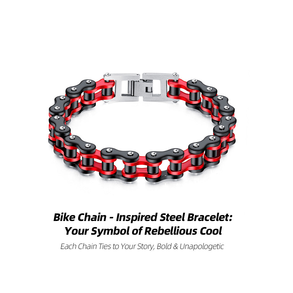 Bike Chain - Inspired Stainless Steel Bracelet:Strength in Every Link