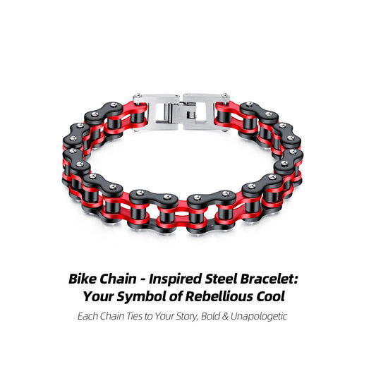Bike Chain - Inspired Stainless Steel Bracelet:Strength in Every Link