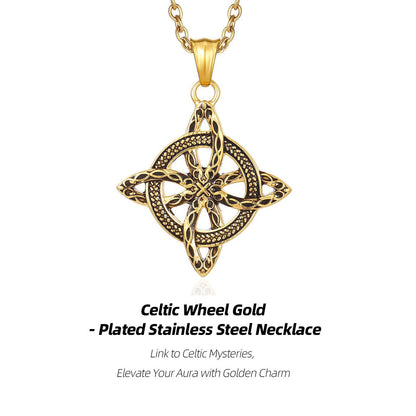 Celtic Wheel Knot Stainless Steel Necklace-Perfect for Norse & Celtic Enthusiasts