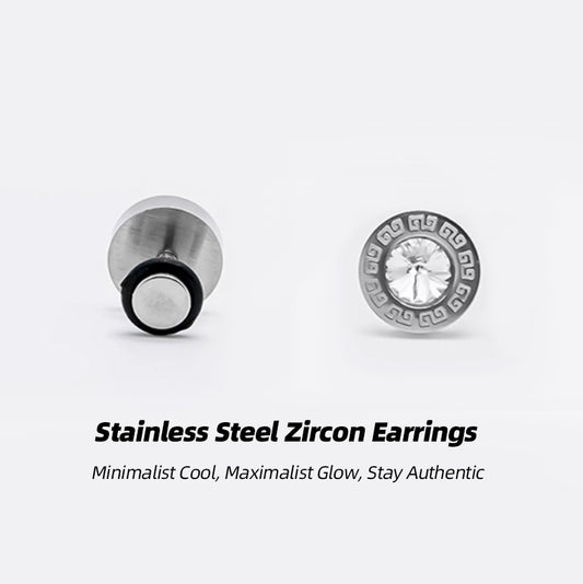 Stainless Steel Zircon Studs | Bold Frame, Bright Soul, Unapologetically You