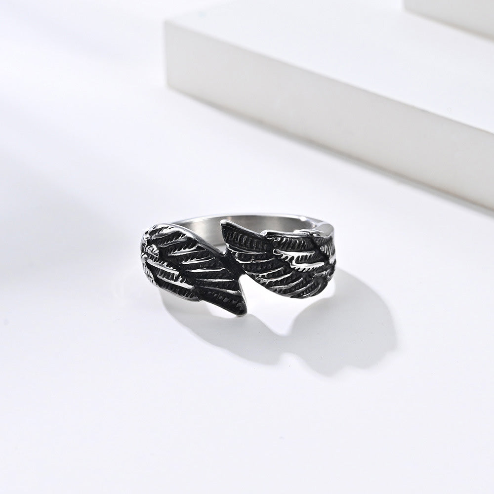 Angel Wings Stainless Steel Ring