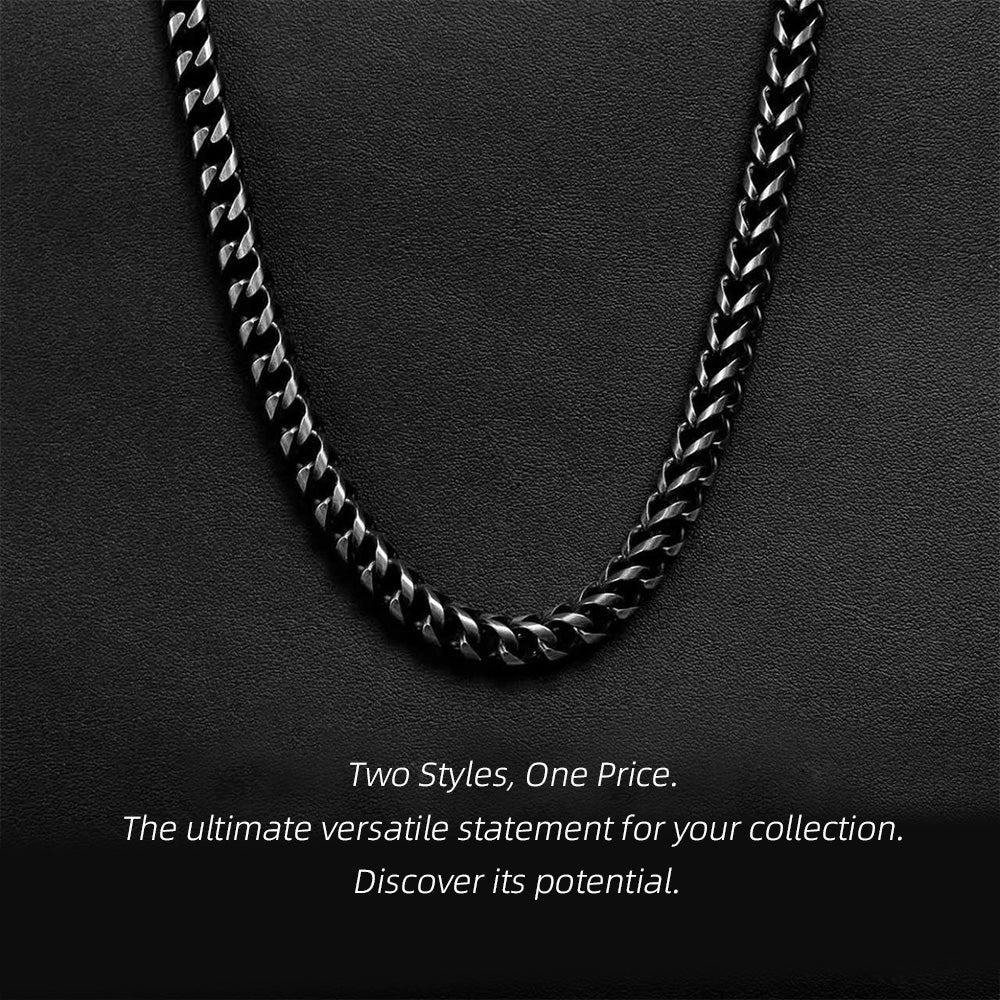 Vintage Silver Stainless Steel Curb Chain Necklace