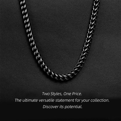 Vintage Silver Stainless Steel Curb Chain Necklace