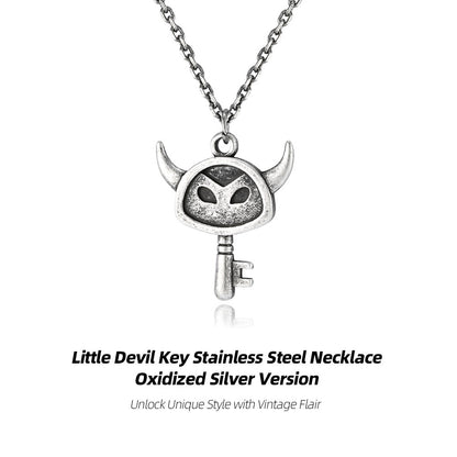 Little Devil Key Stainless Steel Necklace- Ignite Your Unique Soul with Rebellion